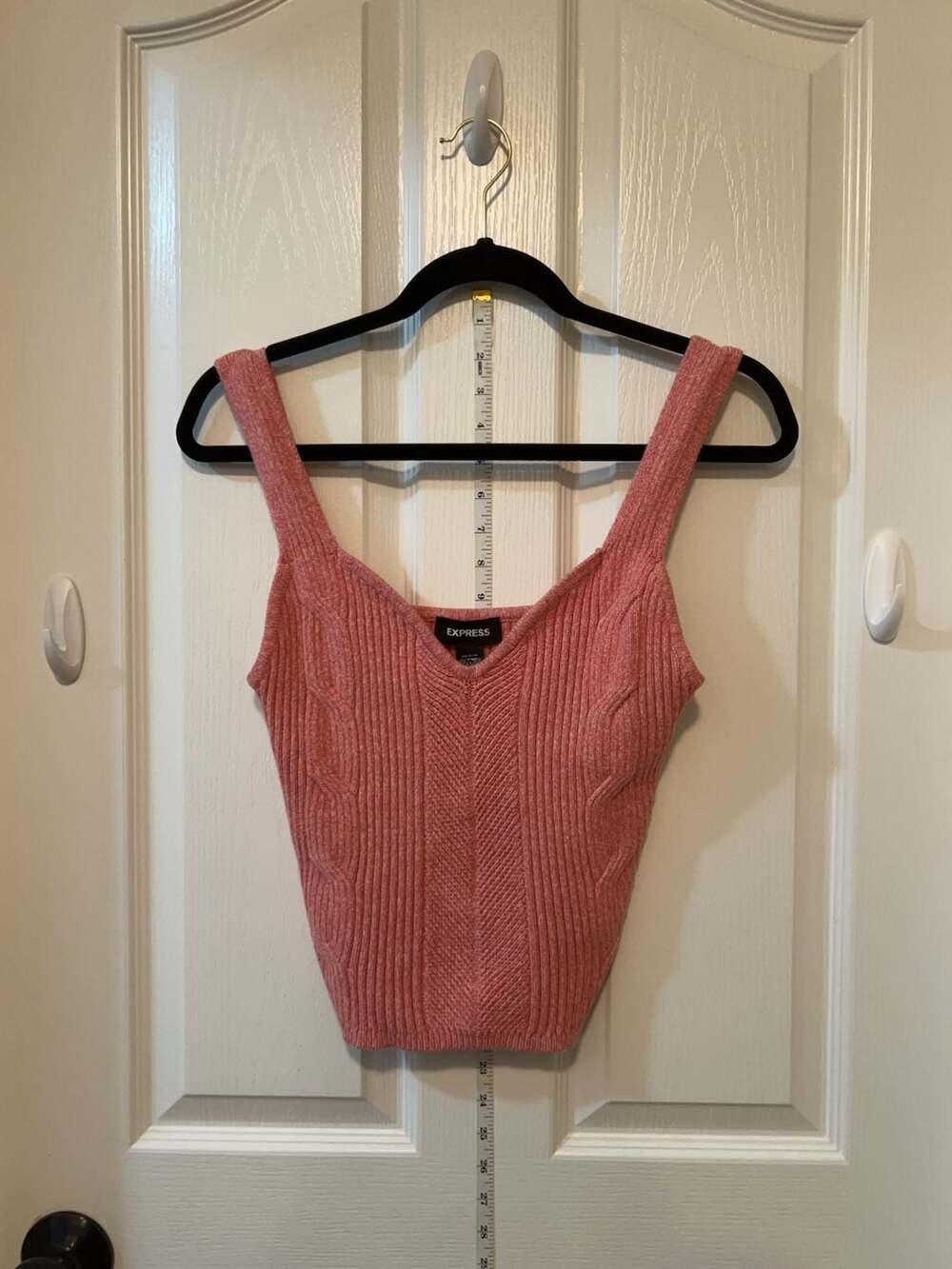Express Conscious Edit Ribbed Knit Soft Girl Coquette Tank Top Size M